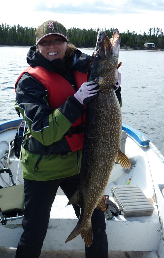 Julie Lachance huge pike at Gouin 3